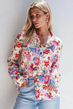 Floral Collared Neck Long Sleeve Shirt - Trendsi - Flyclothing LLC