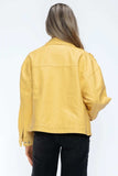 How Dare U Drawstring Hem PU Leather Zip Up Jacket - Trendsi - Flyclothing LLC