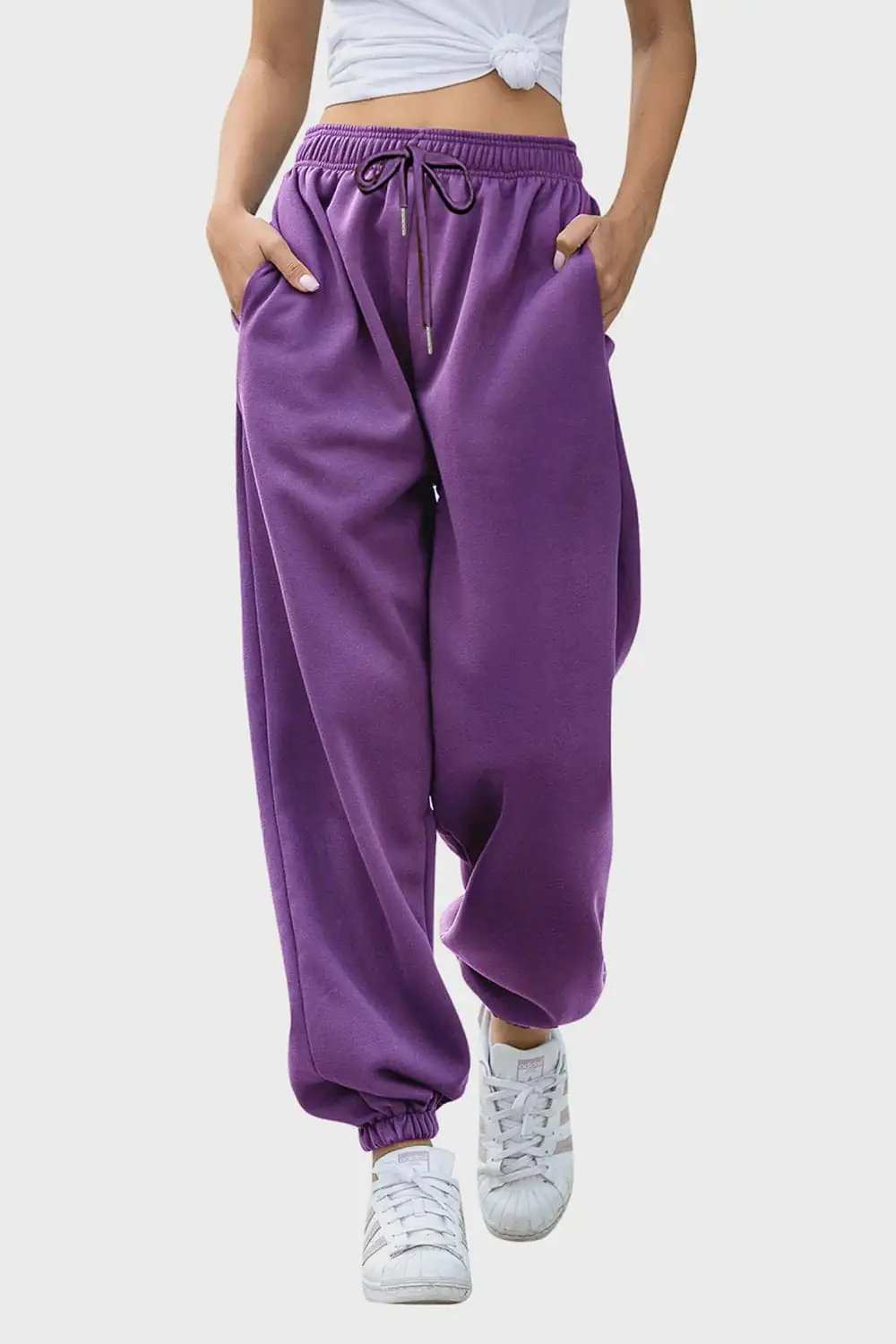 Elastic Waist Joggers with Pockets - Trendsi - Flyclothing LLC