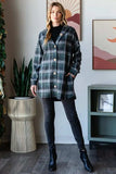 Heimish Plaid Button Down Long Sleeve Hooded Cardigan - Trendsi - Flyclothing LLC