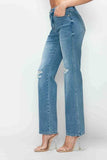bytos Full Size Distressed High Rise Straight Jeans - Trendsi - Flyclothing LLC
