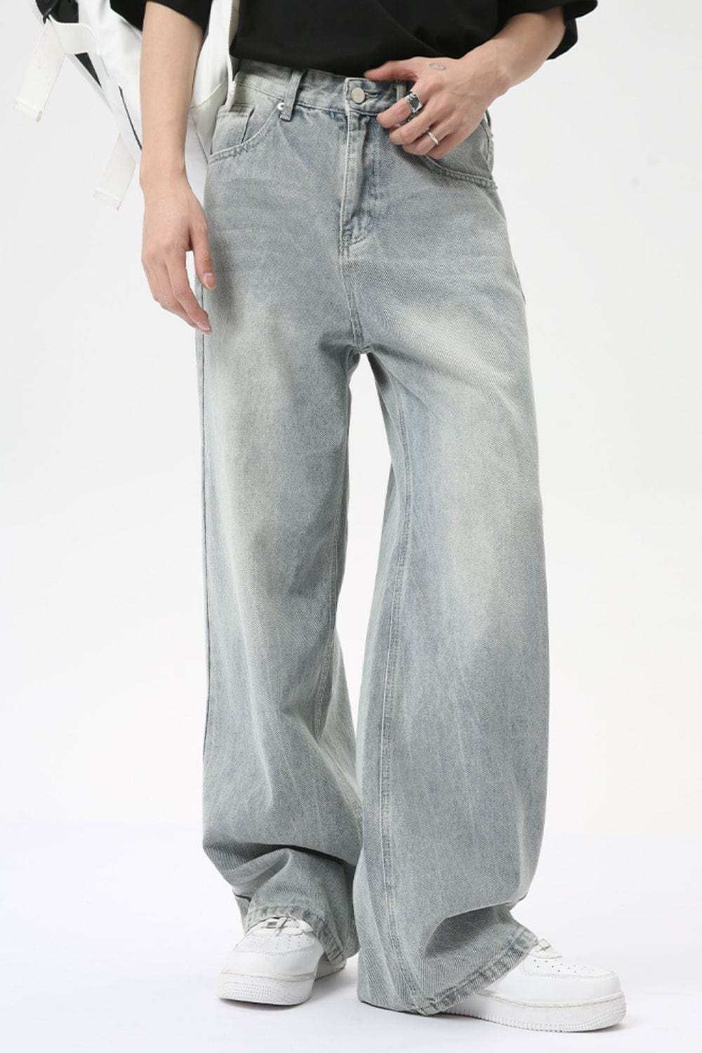 Wide Leg Jeans with Pockets - Trendsi - Flyclothing LLC