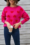 Angel Wings Heart Round Neck Long Sleeve Sweater - Trendsi - Flyclothing LLC