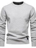 Men's Round Neck Long Sleeve Sweater - Trendsi - Flyclothing LLC