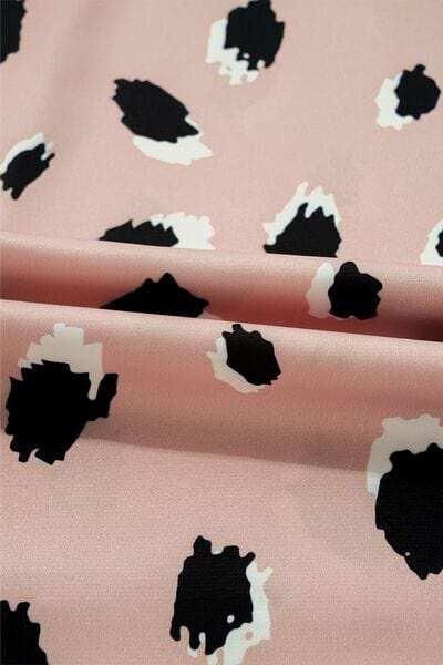 Contrast Animal Print V-Neck Long Sleeve Blouse - Trendsi - Flyclothing LLC