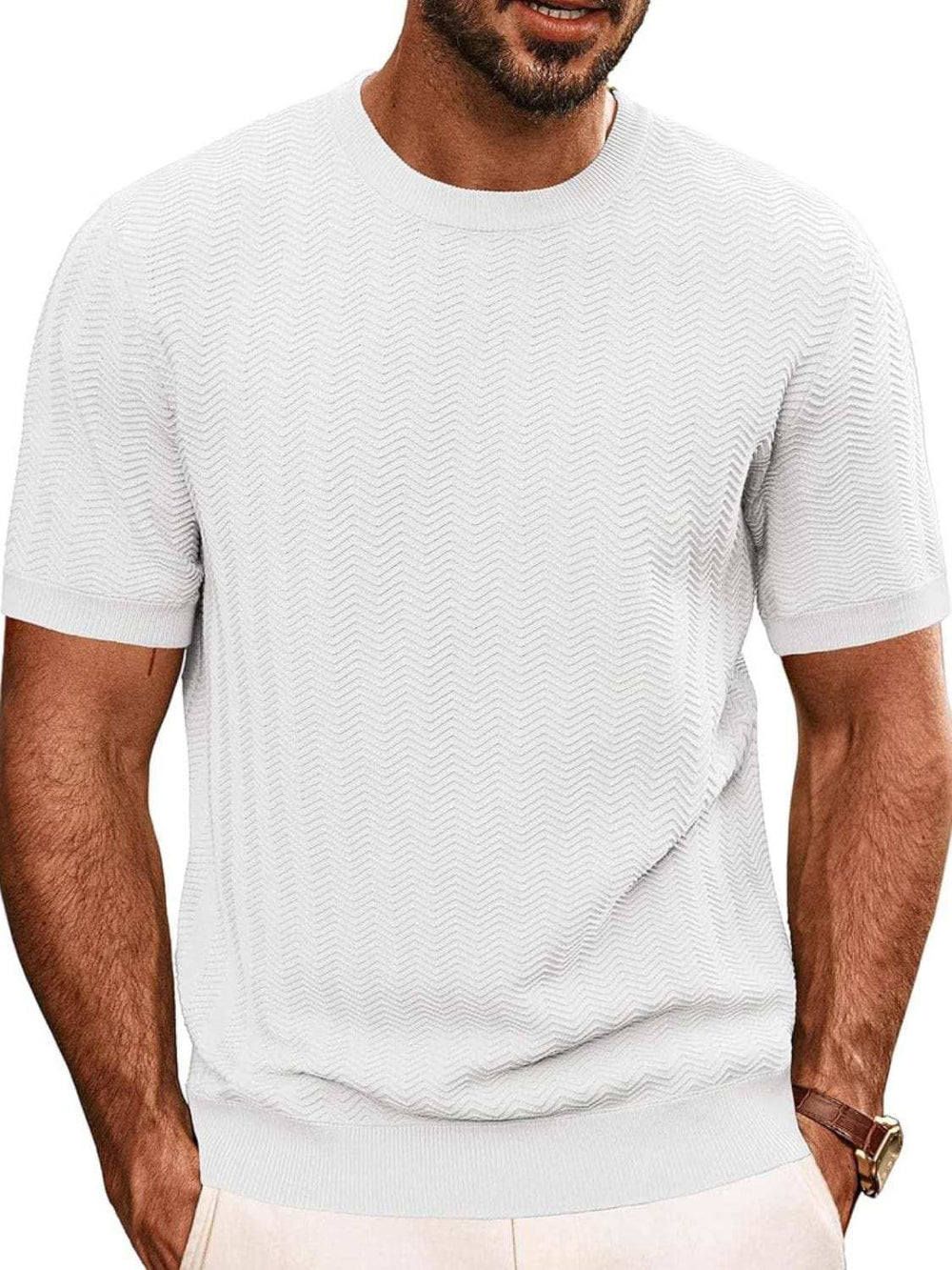 Men's Full Size Round Neck Short Sleeve T-Shirt Plus Size - Trendsi - Flyclothing LLC