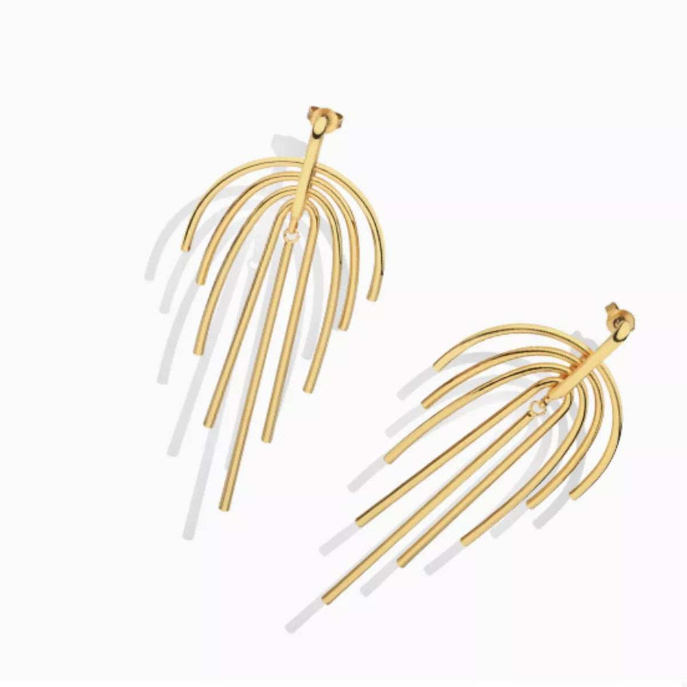 18K Gold-Plated Geometric Earrings - Trendsi - Flyclothing LLC
