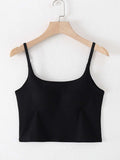 Scoop Neck Cropped Cami with Chest Pads - Trendsi - Flyclothing LLC