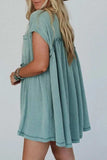 Frill Round Neck Cap Sleeve Mini Dress - Trendsi - Flyclothing LLC