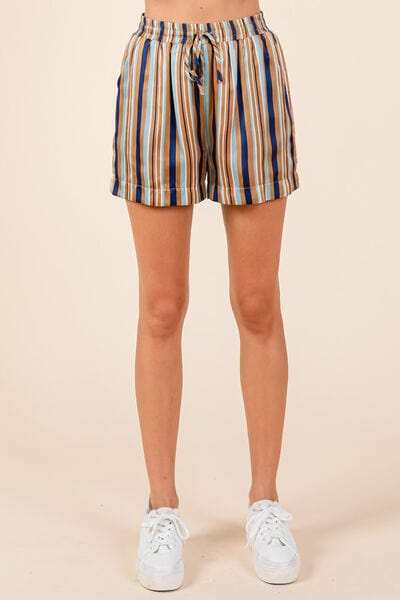 Mittoshop Drawstring Striped Satin Shorts - Trendsi - Flyclothing LLC