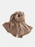Raw Hem Heathered Polyester Scarf - Trendsi - Flyclothing LLC
