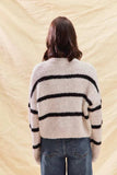 SO ME Stripe Soft Touch Button Cozy Sweater Cardigan - Trendsi - Flyclothing LLC