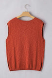 Side Slit Round Neck Sweater Vest - Trendsi - Flyclothing LLC