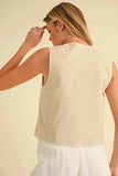 Aemi+Co Embroidered Tied Front Vest Coat - Trendsi - Flyclothing LLC