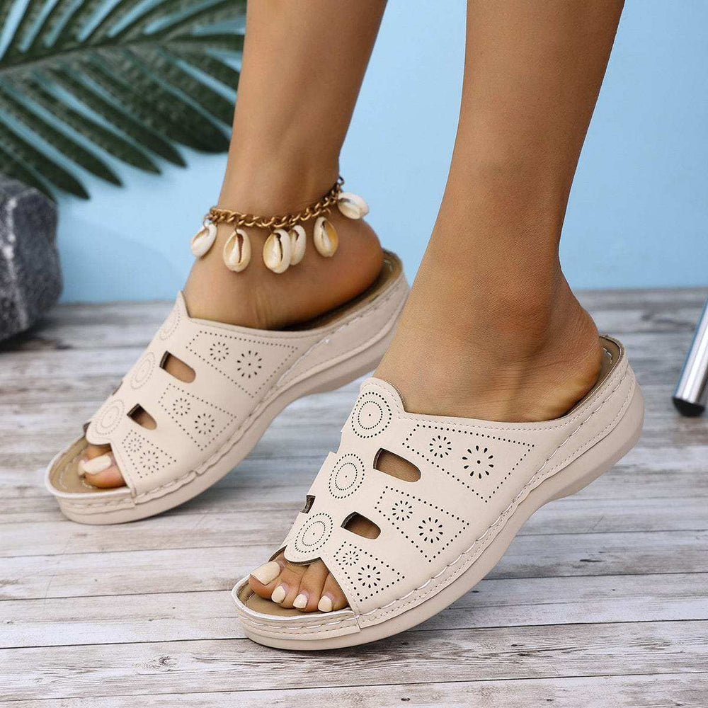 Open-Toe Cutout Sandals - Trendsi - Flyclothing LLC