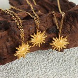 Titanium Steel Sun Shape Pendant Necklace - Trendsi - Flyclothing LLC