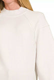 Zenana Viscose Mock Neck Exposed Seam Sweater - Trendsi - Flyclothing LLC