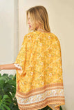 Davi & Dani Floral Printed Short Sleeve Loose Fit Kimono Cover Up - Trendsi - Flyclothing LLC
