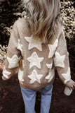 Star Button Up Long Sleeve Cardigan - Trendsi - Flyclothing LLC