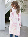 Tie-Dye Oversized Open Front Cardigan - Trendsi - Flyclothing LLC