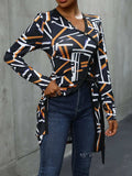 Geometric Surplice Long Sleeve T-Shirt - Trendsi - Flyclothing LLC
