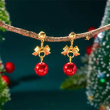 Christmas 18K Gold-Plated Ball Drop Earrings - Trendsi - Flyclothing LLC