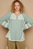 POL Round Neck Long Sleeve Lace Trim Thermal Top - Trendsi - Flyclothing LLC