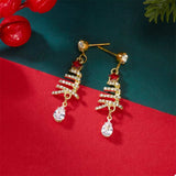 18K Gold-Plated Christmas Tree Earrings - Trendsi - Flyclothing LLC