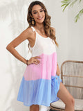 Color Block Spaghetti Strap Cover-Up Dress - Trendsi - Flyclothing LLC