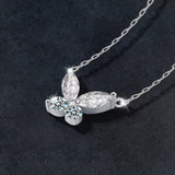 925 Sterling Silver Moissanite Butterfly Necklace - Trendsi - Flyclothing LLC