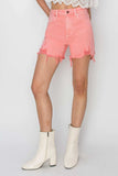 RISEN High Rise Distressed Denim Shorts - Trendsi - Flyclothing LLC
