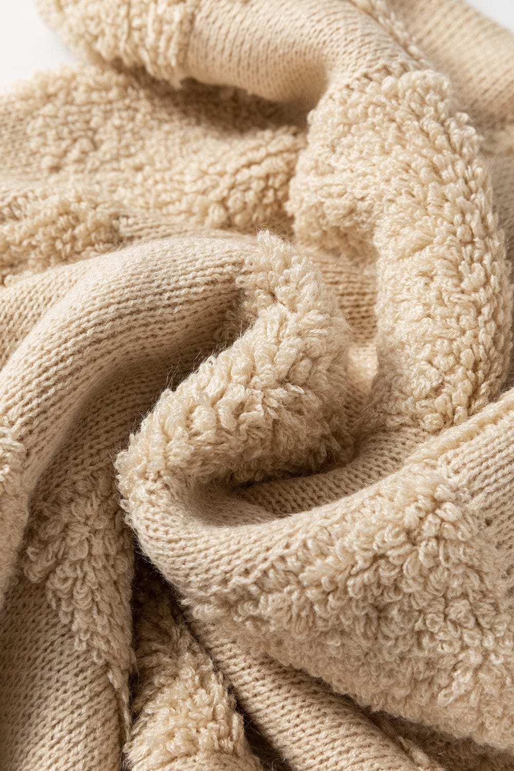 Checkered Round Neck Dropped Shoulder Sweater - Trendsi - Flyclothing LLC