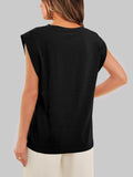 Florira Round Neck Cap Sleeve T-Shirt - Trendsi - Flyclothing LLC