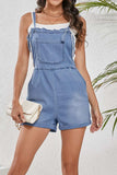 Square Neck Denim Overalls with Pockets - Trendsi - Flyclothing LLC