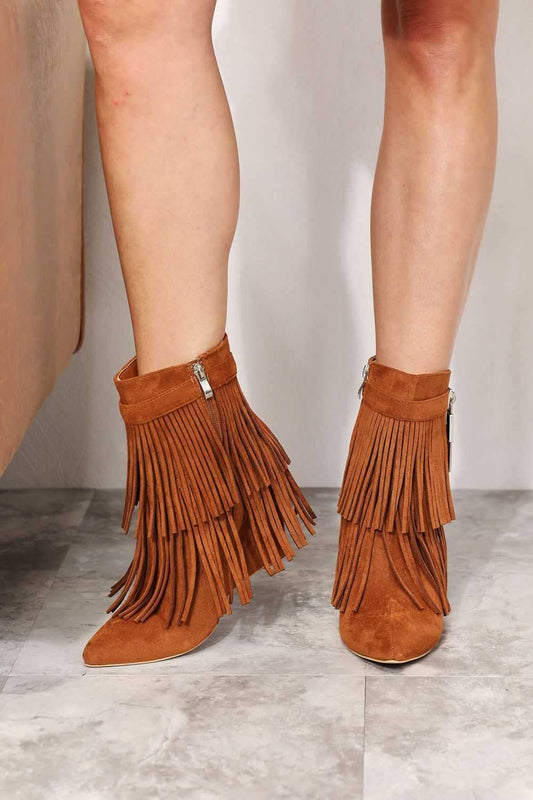 Legend Women's Tassel Wedge Heel Ankle Booties - Trendsi - Flyclothing LLC