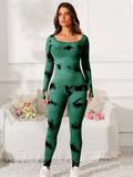 Scoop Neck Long Sleeve Active Jumpsuit - Trendsi - Flyclothing LLC