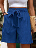 Tied High Waist Shorts with Pockets - Trendsi - Flyclothing LLC