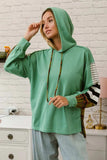 BiBi Plaid With Stripes Mix Match French Terry Hoodie - Trendsi - Flyclothing LLC