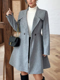 Double-Breasted Wool Blend Coat - Trendsi - Flyclothing LLC