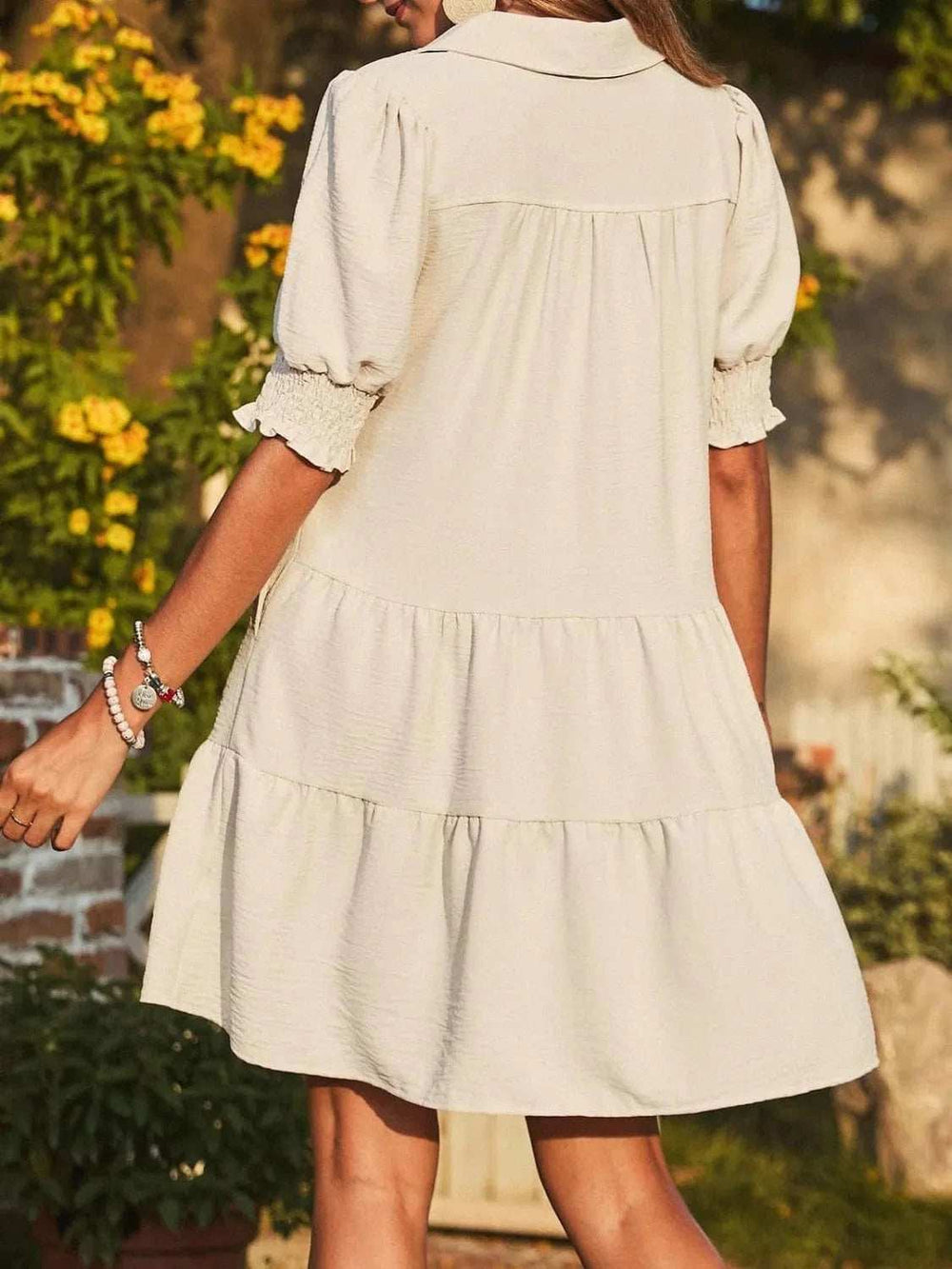 Johnny Collar Short Sleeve Mini Dress - Trendsi - Flyclothing LLC