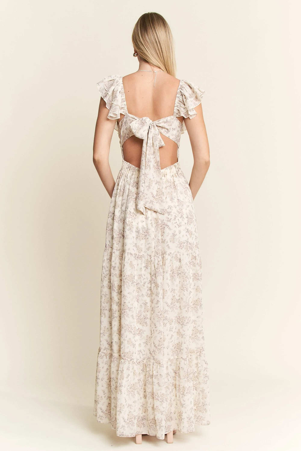 Jade By Jane Full Size Ruffle Sleeve Tiered Maxi Dress Plus Size - Trendsi - Flyclothing LLC