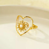 18K Gold-Plated Adjustable Open Ring - Trendsi - Flyclothing LLC