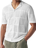 Men's Button Down Checkered Eyelet Shirt - Trendsi - Flyclothing LLC