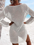 Openwork Tie Neck Cover-Up - Trendsi - Flyclothing LLC