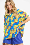 Umgee Printed Button-Up Relaxed Shirt - Trendsi - Flyclothing LLC
