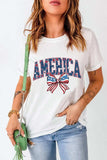 AMERICA Round Neck Short Sleeve T-Shirt - Trendsi - Flyclothing LLC