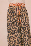 BiBi Leopard Print With Contrast Banded Wide Pants - Trendsi - Flyclothing LLC