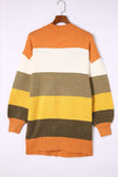Open Front Color Block Cardigan - Trendsi - Flyclothing LLC