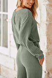 Round Neck Long Sleeve Jumpsuit - Trendsi - Flyclothing LLC