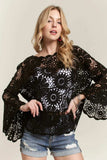 ADORA Bell Sleeve Crochet Top - Trendsi - Flyclothing LLC